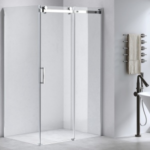 Cabina de dus dreptunghiulara din sticla securizata cu rame cromate si cadita alba inclusa KZ203C-SXL03E 120 x 80 cm - Img 4