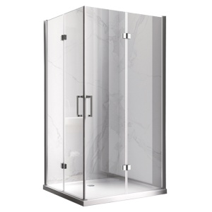 Cabina de dus dreptunghiulara din sticla securizata cu rame cromate si cadita neagra antialunecare KZ12B-SXL03C 100 x 80 cm - Img 5