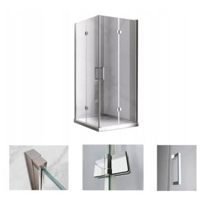Cabina de dus dreptunghiulara din sticla securizata cu rame cromate si cadita neagra antialunecare KZ12B-SXL03C 100 x 80 cm - Img 15