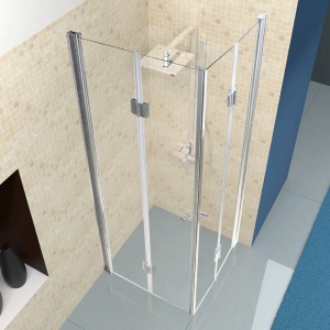 Cabina de dus dreptunghiulara din sticla securizata cu rame cromate si cadita neagra slim KZ1290C-ST06A 100 x 100 cm - Img 16