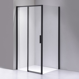 Cabina de dus dreptunghiulara din sticla securizata si rame negre Nova 120 x 80 cm - Img 4