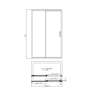 Cabina de dus dreptunghiulara din sticla securizata si rame negre Mediterraneo Iris Black 120 x 90 cm - Img 2