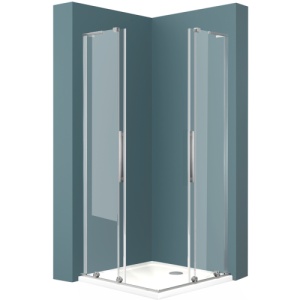 Cabina de dus glisanta Veldman Kansas Duo nichel periat 80 x 80 x 195 cm sticla 8 mm - Img 2