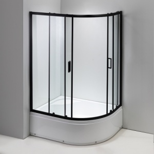 Cabina de dus Maja/De dreapta 115x85cm, Usi Glisante, Design Modern Negru+ Cada de dus inalta - Img 8