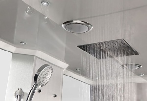 Cabina de dus MUE-H1000-23L neagra cu hidromasaj si sauna cu aburi 100 x 100 x 217 cm - Img 9