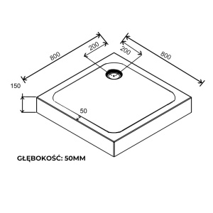 Cabina de dus patrata cu cadita de dus inclusa BS13A/SXL02A 80 x 80 cm negre - Img 21