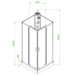 Cabina de dus patrata cu rame cromate si hidromasaj Lisa Brushed Chrome 90 x 90 cm - Img 19