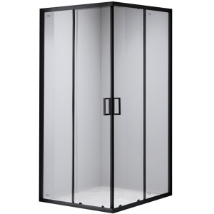 Cabina de dus patrata din sticla securizata 5mm cu rame negre BL30A 80 x 80 cm