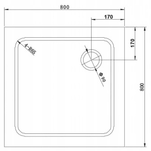 Cabina de dus patrata din sticla securizata 5mm si rame cromate cu cadita neagra inclusa KZ93A-ST02A 80 x 80 cm - Img 18