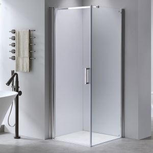 Cabina de dus patrata din sticla securizata cu cadita neagra slim KZ1190B-RIKO 90 x 90 cm - Img 3