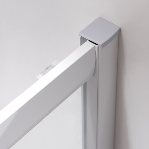Cabina de dus patrata din sticla securizata cu rame albe si cadita alba slim KZ93A/ST02A 80 x 80 cm - Img 7