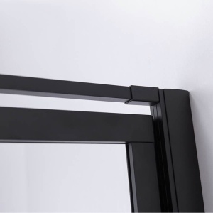 Cabina de dus patrata din sticla securizata cu rame negre si cadita alba antialunecare BS10A/SXL02A 80 x 80 cm - Img 13