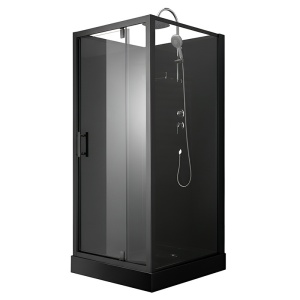 Cabina de dus patrata WSH306 , cu cadita de dus 90x90, Culoare Negru