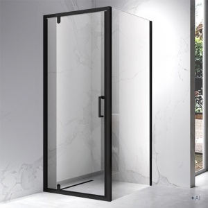 Cabina de dus patrata ZES-KZ04B-BL-80, 80 x 80cm, cu rame negru mat, sticla 6 mm - Img 2