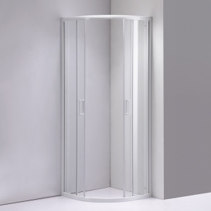 Cabina de dus pentagonal cu rame albe mat si cadita alba slim KZ94B/ST01B 90 x 90 cm - Img 5
