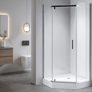 Cabina de dus pentagonala cu cadita inclusa rame cromate KZ91B/SXL07B 90 x 90 - Img 16