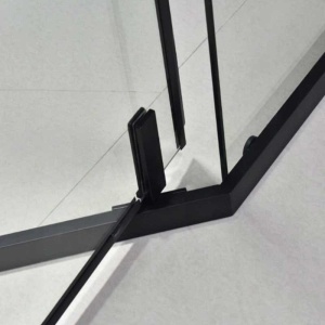 Cabina de dus pentagonala cu rame negre si cadita neagra inclusa KZ4026 A/SXL07 A 80 x 80cm - Img 11
