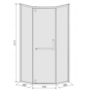 Cabina de dus pentagonala din sticla securizata cu rame negre si cadita alba slim inclusa KZ4026B/ST07B 90 x 90 cm - Img 15