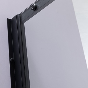 Cabina de dus pentagonala din sticla securizata si rame negre cu cadita alba slim BS07A-ST07A 80 x 80 cm - Img 18