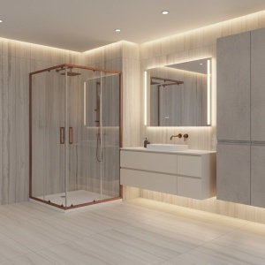 Cabina de dus Rea City 80x100 Brush Copper - Img 5