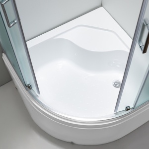 Cabina de dus semicirculara din sticla securizata cu cadita de dus inalta Maja 90 x 90 cm - Img 17