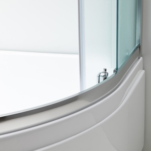 Cabina de dus semirotunda montaj dreapta din sticla securizata mata si rame cromate Maja 115 x 85 mm - Img 17