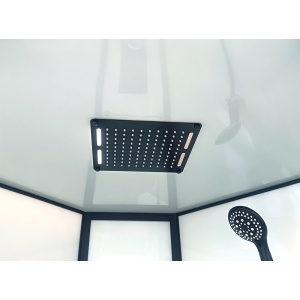 Cabina dus de colt, Cadita Semicirculara, 80x80cm, Inaltime 210 cm, Cu Hidromasaj - Img 3
