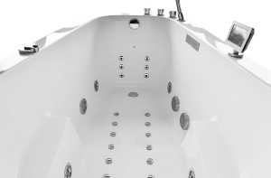 Cada cu hidromasaj asimetrica MUE-007B Dreapta, 170 x 100 x 70 cm, 32 duze, incalzitor, ozonoterapie si Bluetooth, alba - Img 9