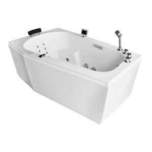 Cada cu hidromasaj asimetrica MUE-007B Stanga 170x 100 x 70 cm, alba