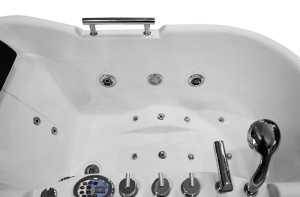 Cada de baie asimetrica cu hidromasaj MO-1683 Turbo Right SPA, 140 x 87 x 67 cm, varianta dreapta, alb - Img 12