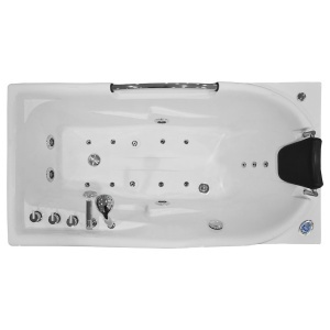 Cada de baie cu hidromasaj MO-1634B Turbo+ Spa, 170 x 87 x 60 cm, incalzitor, baterie termostatica si Bluetooth, alb - Img 2