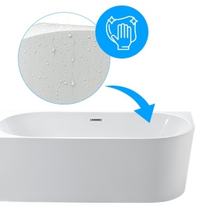 Cada de baie cu montaj colt stanga, Mera 509D alba cu elemente cromate – 170 x 75 cm - Img 3