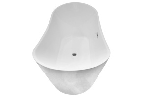 Cada de Baie de Sine Statatoare 150x75x68cm ,Design Modern si Elegant, Culoare Alb - Img 8