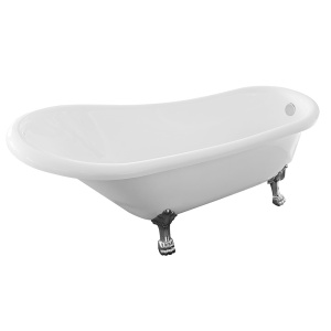 Cada de Baie de Sine Statatoare 170x75x75cm, Design Modern, Culoare Alb - Img 9