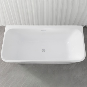 Cada De Baie De Sine Statatoare , Design Modern 150x75x58cm, Culoare Alb - Img 7