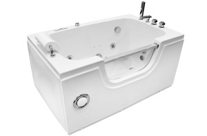 Cada de baie dreptunghiulara cu hidromasaj si SPA alba 130 x 81 x 66 cm - Img 3