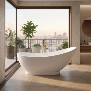 Cada de baie freestanding, alba, Rea Sorento 180