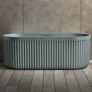 Cadă de baie freestanding cu strat rezistent la abraziune, MUE-D006GG, gri granit, 170 x 75 x 60 cm - Img 2