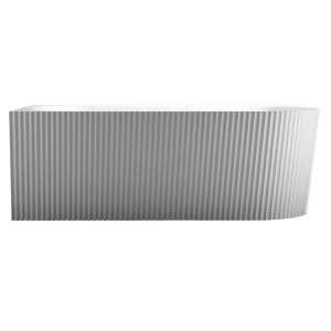 Cada de baie freestanding lipita de perete MO-1724RYF-150 montaj stanga, 150 x 75 cm, alb lucios cu caneluri