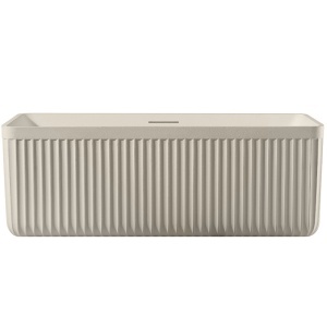 Cada de baie freestanding MUE-D005-1C 170 x 75 x 60 cm, finisaj mat textura de piatra, Crem