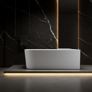 Cada de baie MERA 509C,/Dreapta, Dimensiune 160x75cm, Culoare Alb, Devesor Negru - Img 4