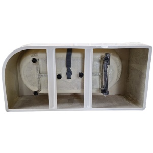 Cada de baie MERA 509D/Dreapta, Dimensiune 170x75cm, Culoare Alb, Deversor Auriu - Img 8