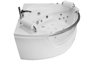 Cada de baie pe colt cu hidromasaj si SPA alba 150 x 150 x 61 cm - Img 7