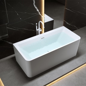 Cada de baie SOFIA 515D, Dimensiune 170x75cm, Culoare Alb, Deversor Alb Mat - Img 7