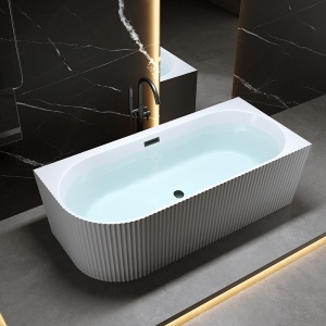 Cada de baie suport RIO 504D, Dimensiune 170x75cm/Dreapta, Culoare Alb, Deversor Negru - Img 7