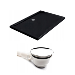Cadita de dus 120x80cm Dreptunghiulara Slim ST03C, Culoarea Negru - Img 4