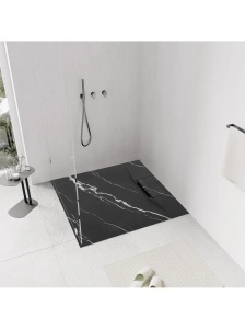 Cadita de dus 90x90 Bazalt CARRARA Black - Img 7