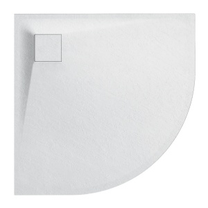 Cadita de dus ALBA semirotunda, Dimensiune 80x80cm, Culoare Alb - Img 10