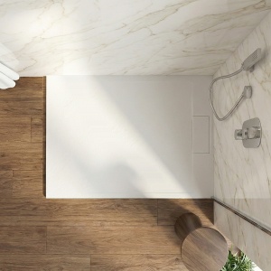Cădiță de duș cu sifon Veldman Toledo Slim albă, dimensiuni multiple - Img 5