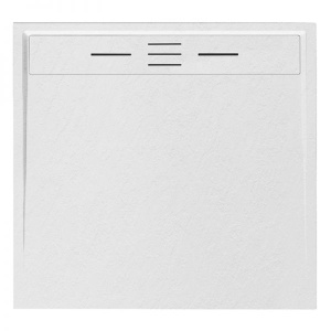 Cadita de dus DEKO Slim, Structura de piatra 80x80cm, Culoare Alb - Img 1